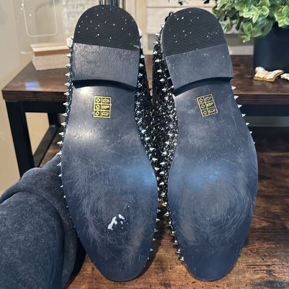 Boland Keats Black glitter Studded dress shoes size 10